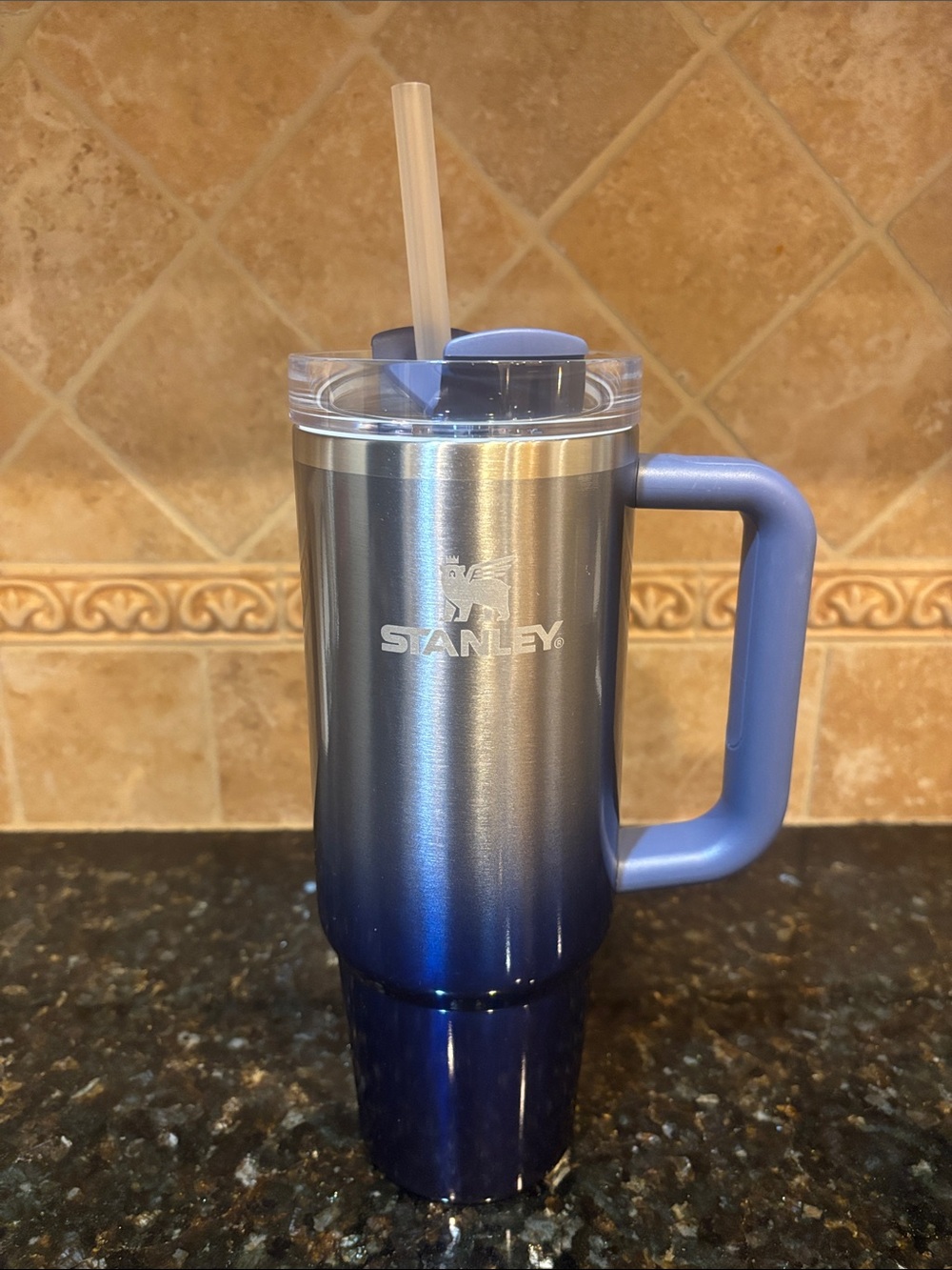 Stanley Twilight Gradient Stainless Travel Mug with Handle 30 oz- blue & silver